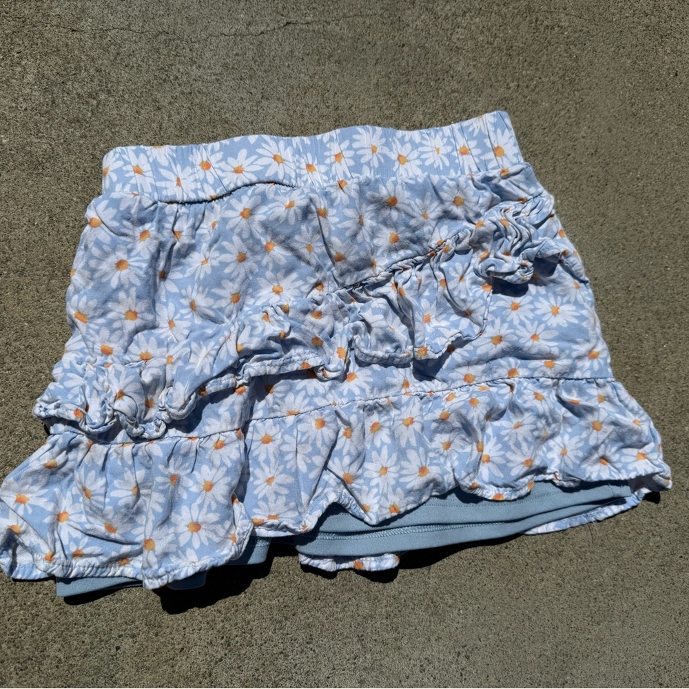 Art class Girls’ Blue Daisy Ruffle Skort Size M (8)